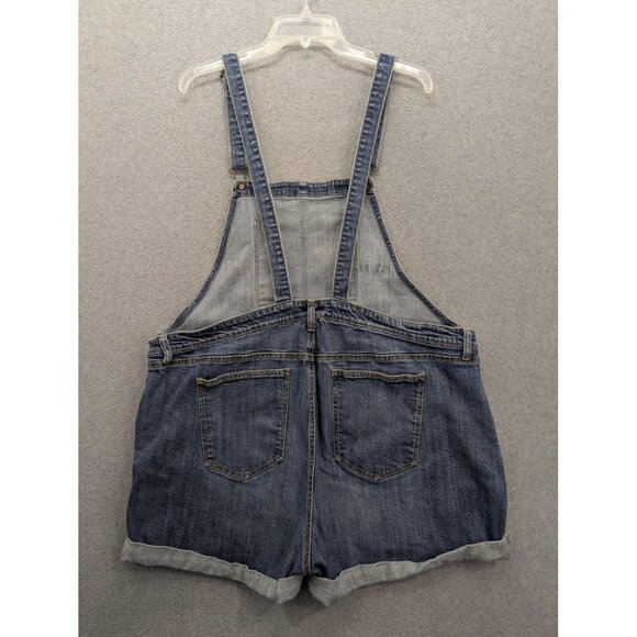 Old Navy Shortalls Womens XXL Blue Denim Bib Overall Shorts Adjustable Straps - Picture 7 of 11